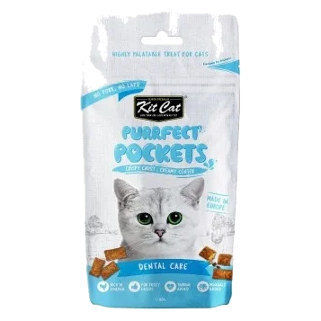 Friandises pour chat Kit Cat Purrfect Pockets soin dentaire 60 g