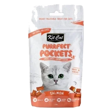 Friandises pour chat Kit Cat Purrfect Pockets saumon 60 g