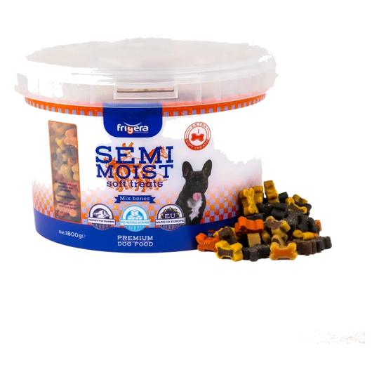 Friandises semi-humides Mix Bones Frigera pour chien, pot de 1800 g
