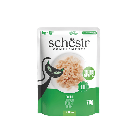 Pâtée chat Schesir filets de poulet, sachet 70 g