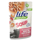 Soupe Life Cat thon avec crevettes et fruits de mer pour chat, 60 g