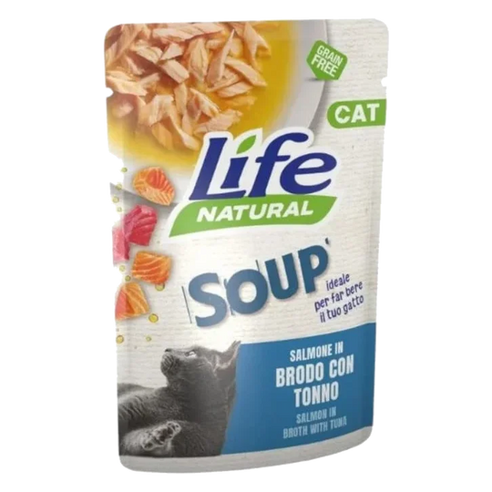 Soupe Life Cat saumon avec thon pour chat, 60 g