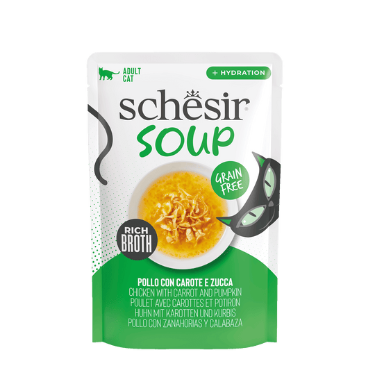 Soupe pour chat Schesir poulet, carotte et potiron 40 g