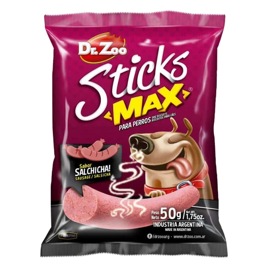 Sticks Max goût saucisse Dr. Zoo pour chien, 50 g