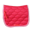 Vue latérale du tapis de selle d'obstacle rouge à matelassage hexagonal