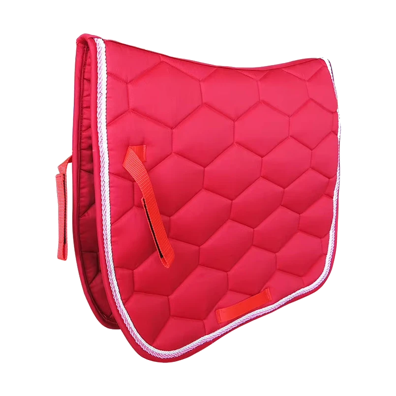 Tapis de selle d'obstacle rouge pour cheval, matelassage hexagonal