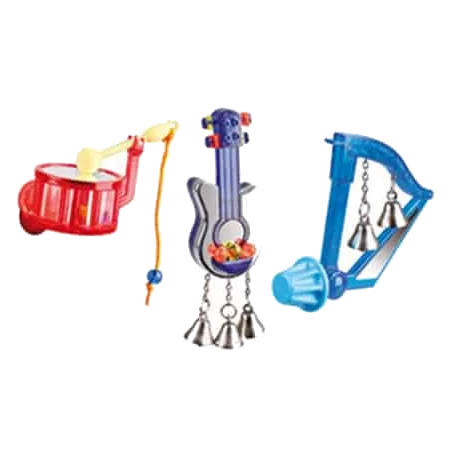 Assortiment de jouets musicaux pour oiseaux