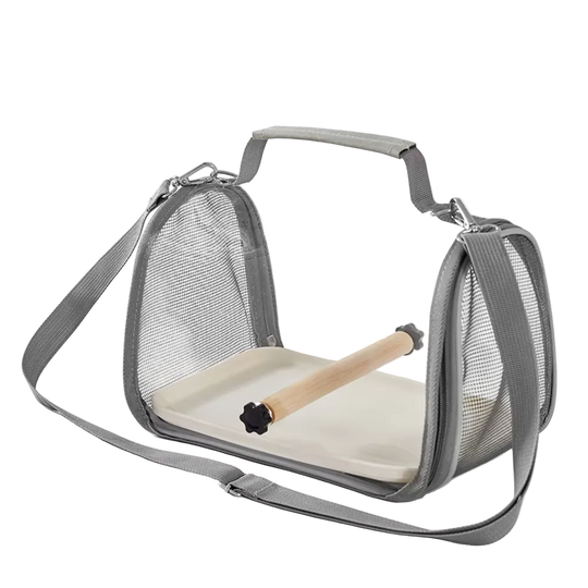 Transportín transparente plegable para agapornis con percha - ZONLIDOOG