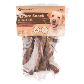 Morceaux de queue de buffle pour chien, 100 g