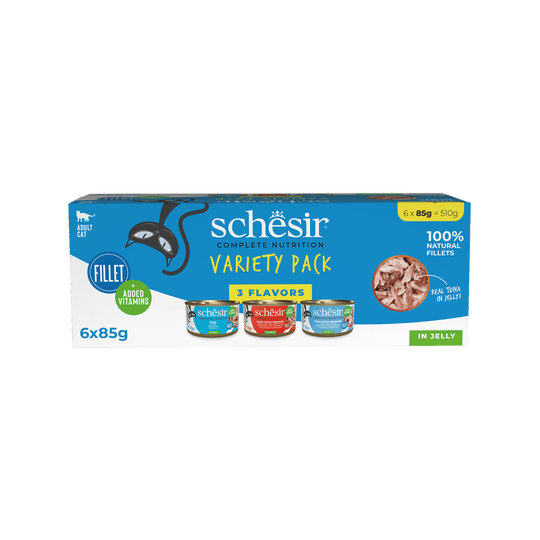 Schesir pack varié en gelée pour chat, 6 pièces